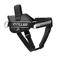 Шлейка для собак Collar Police No4 (В:75-100 см) з ліхтариком Чорна шлея для собак, Нейлонова шлейка !!!