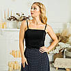 Топ на бретельках білий, чорний жіночий літній Саша 44, Чорний, фото 2