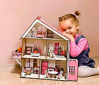 Будинок для ляльок з меблями та ліфтом Ігровий ляльковий будиночок для ляльок ЛОЛ (LOL) Дитячий !!!