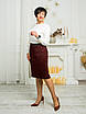Жіноча Спідниця Урсула бордо, тепла ділова трикотажна спідниця на підкладці, фото 2