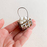 Мініатюра кошик з яйцями 2.7*2 см, фото 2