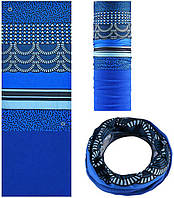 Зимняя мультиповязка (горловик) с флисом RockBros синий орнамент лучшая цена с быстрой доставкой по Украине