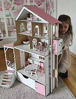 Будинок для ляльки Барбі та ЛОЛ з ліфтом, з меблями, Ляльковий будиночок для Барбі та LOL з дерева !!!