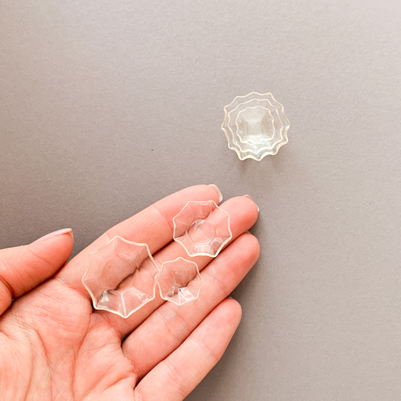 Мініатюра набір тарілок 1.5-2.5 см 3 шт Прозорі, фото 1