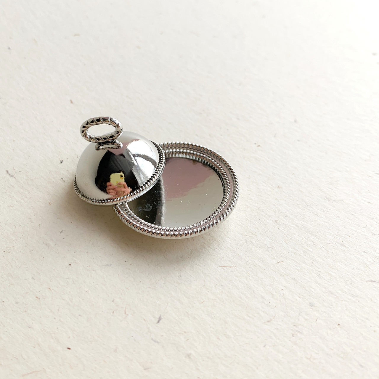 Мініатюра таця з кришкою 3.3 см Срібло, фото 1