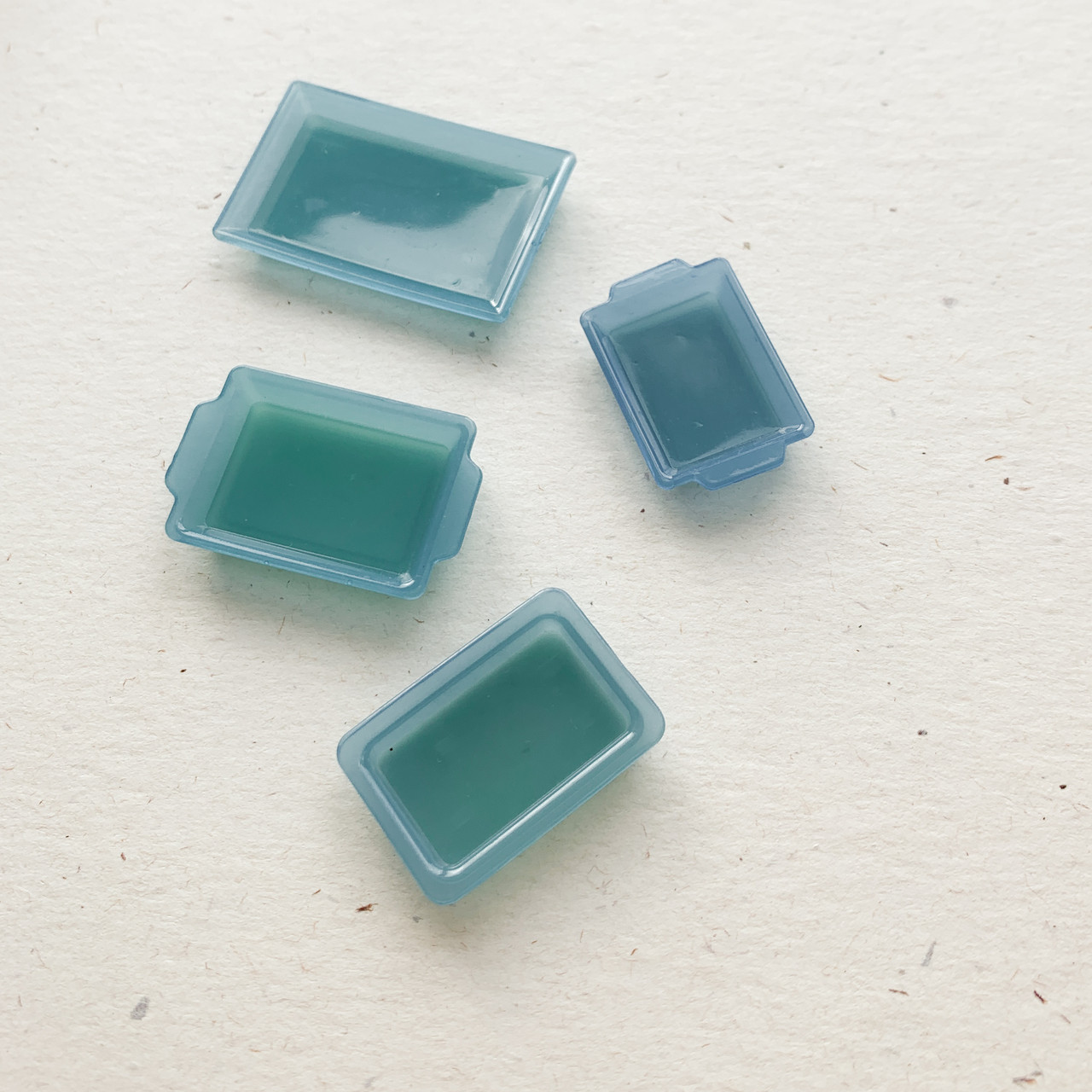 Мініатюра набір лотків 4 шт 3-4 см Сині, фото 1