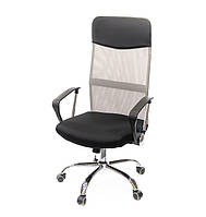 Кресло офисное на колесиках АКЛАС Гилмор CH TILT компьютерное кресло сетка, серое с нагрузкой до 120 кг