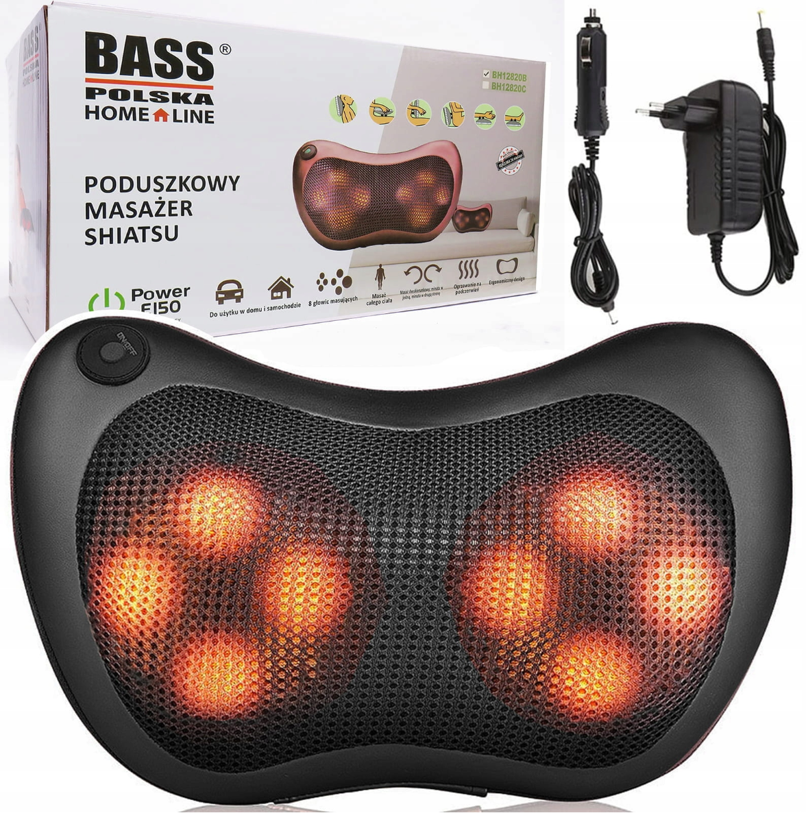 Масажна подушка для шиї та тіла Shiatsu Bass Polska BH 12820-B