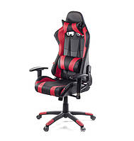 Кресло компьютерное на колесиках АКЛАС Хорнет PL RL геймерское кресло экокожа, красное с нагрузкой до 120 кг