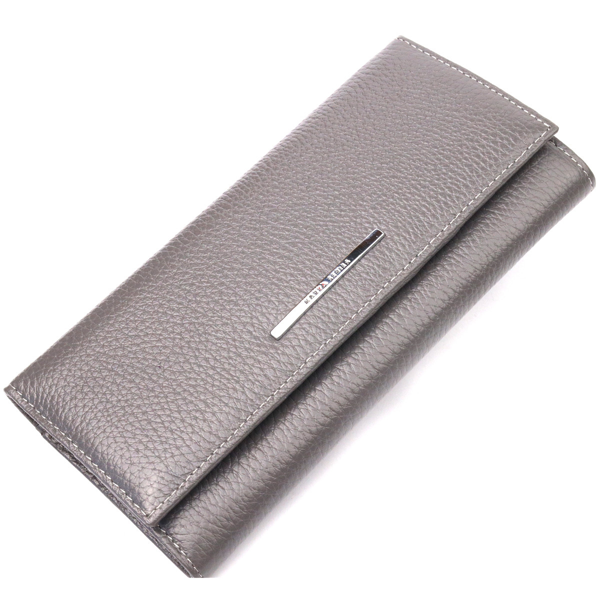 Місткий жіночий гаманець із натуральної шкіри KARYA 21020 Сірий, фото 1