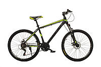 Велосипед горный 2-х колесный Oskar 26"M124 серо-желтый (26-m124-gr+ye) рост 160-170 см. лучшая цена с быстрой
