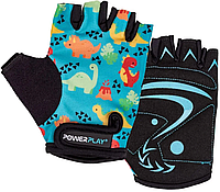 Велоперчатки детские для девочки р. 2XS (до 4-х лет) PowerPlay 003 Dino спортивные, открытые без пальцев