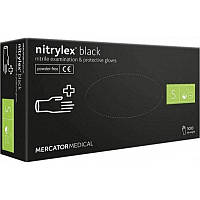 Рукавички нітрилові Nitrylex (міцні) чорні 100 шт, S