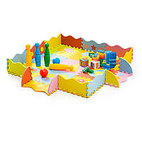 Детский коврик-пазл с бортиками игровой Toys 30x30 WCG EVA - 25 частей развивающий пол для детской комнаты