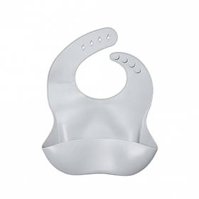 Слинявчик Twins силіконовий, світло сірий