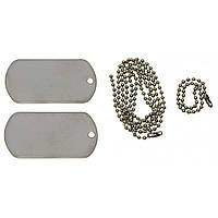 Жетоны армейские стальные (2 шт.) US Dog Tag Set серебристые MFH лучшая цена с быстрой доставкой по Украине