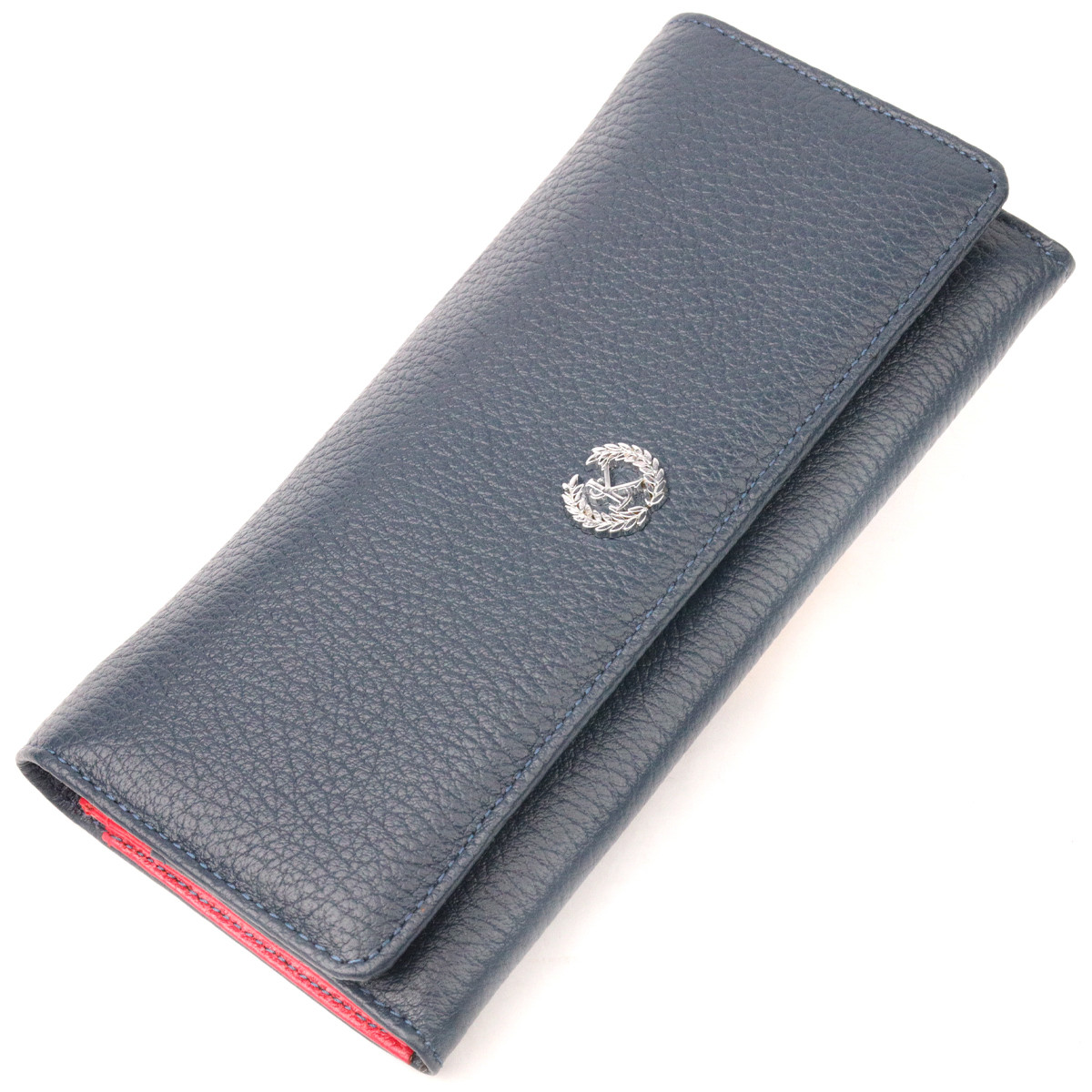 Гарний жіночий гаманець із клапаном із натуральної KARYA 21144 Синій