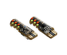 Світлодіодні лампи T10 W5W з пультом RGB різнокольорові 12V COB, стробоскоп, фото 6