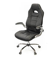 Кресло офисное на колесиках АКЛАС Либерти CH TILT компьютерное кресло экокожа, черное с нагрузкой до 120 кг