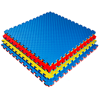 Мат-пазл (Ласточкин хвост) 100х100х2 см WCG EVA разноцветный будо-мат, татами, мат пазл, мат даянг