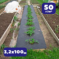 Агроволокно черное Bradas 50г/м² 3,2х100м спанбонд для клубники винограда теплицы мульчирующее (br-AWB5032100)