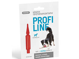 Provet ProFiline Краплі від бліх та кліщів для собак 10-20 кг (інсектоакарицид) 1 піпетка
