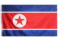 Прапор Північної Кореї 90х150см лучшая цена с быстрой доставкой по Украине