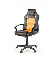 Кресло геймерское на колесиках с подлокотниками Анхель NEW PL TILT Оранжевое из экокожи с нагрузкой до 120 кг
