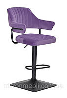 Барный стул Jeff ARM ткань Vel 4ВК-BASE F, пурпурный