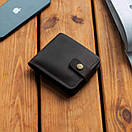 Стильний коричневий гаманець Liberty із натуральної вінтажної шкіри ручної роботи з фіксацією на кнопці, фото 10