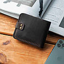 Стильний коричневий гаманець Liberty із натуральної вінтажної шкіри ручної роботи з фіксацією на кнопці, фото 8