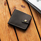 Стильний коричневий гаманець Liberty із натуральної вінтажної шкіри ручної роботи з фіксацією на кнопці, фото 2