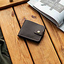 Стильний коричневий гаманець Liberty із натуральної вінтажної шкіри ручної роботи з фіксацією на кнопці, фото 6