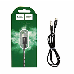 Кабель Micro USB "Hoco X14" 1м нейлон круглий дріт, чорний