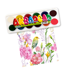 Набір акварельних фарб Люкс 12 кольорів