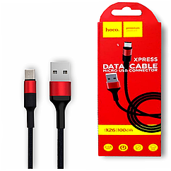 Кабель Type-C "Hoco Xpress X26" 1м силікон круглий дріт, червоний