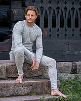 Комплект чоловічої термобілизни з вовни мериносу Neomondo Men Undershirt Grey 70% Wool - 30% PES