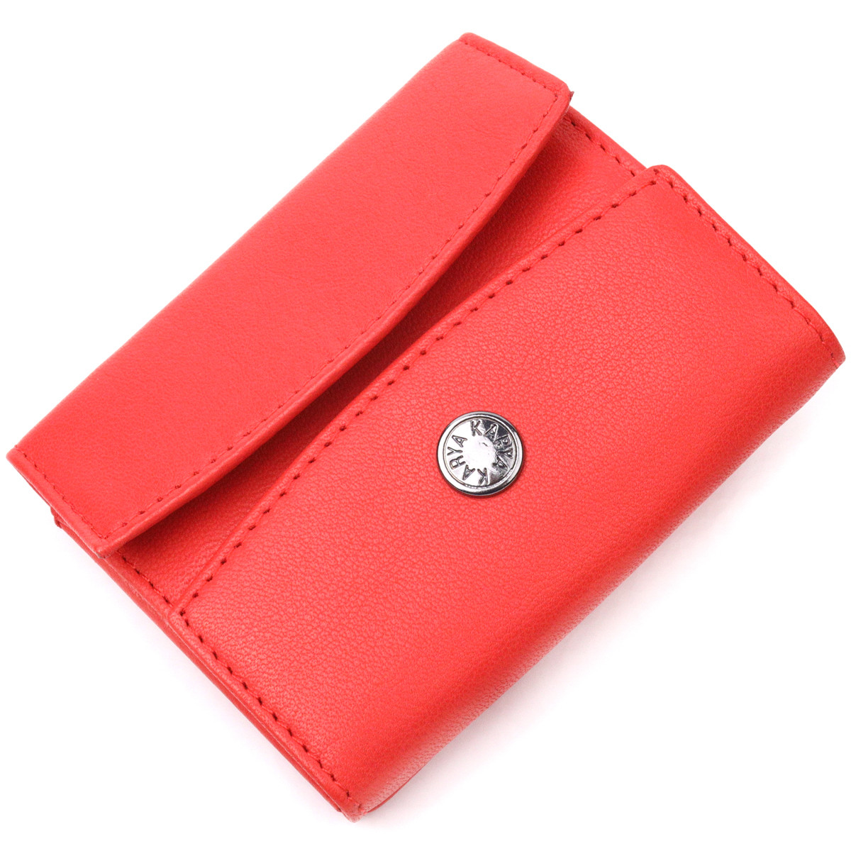 Оригінальний жіночий гаманець із натуральної шкіри KARYA 21340 Червоний