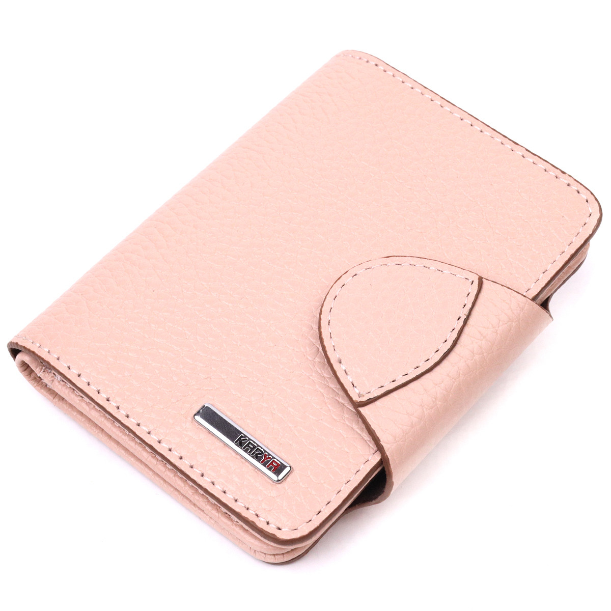 Чудовий жіночий гаманець із натуральної шкіри KARYA 21348 Рожевий