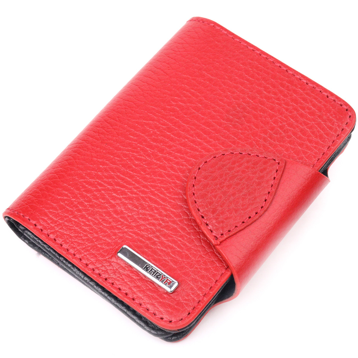 Яскравий жіночий гаманець із натуральної шкіри KARYA 21351 Червоний, фото 1