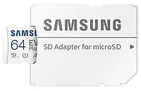 Original Карта Памяти Samsung EVO PLUS 64GB MicroSD Сlass 10 + SD Адаптер |White|