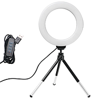 16 см Кільцева Лампа зі Штатив Підставкою, Світлодіодна лампа для Відео Фото |Black|