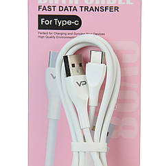 Кабель Type-C "Veron CV08" 1м силіконовий провід, білий