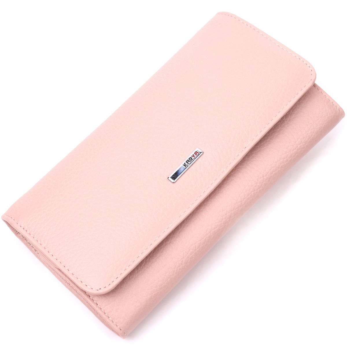 Гарний жіночий гаманець із натуральної шкіри KARYA 21361 Рожевий, фото 1