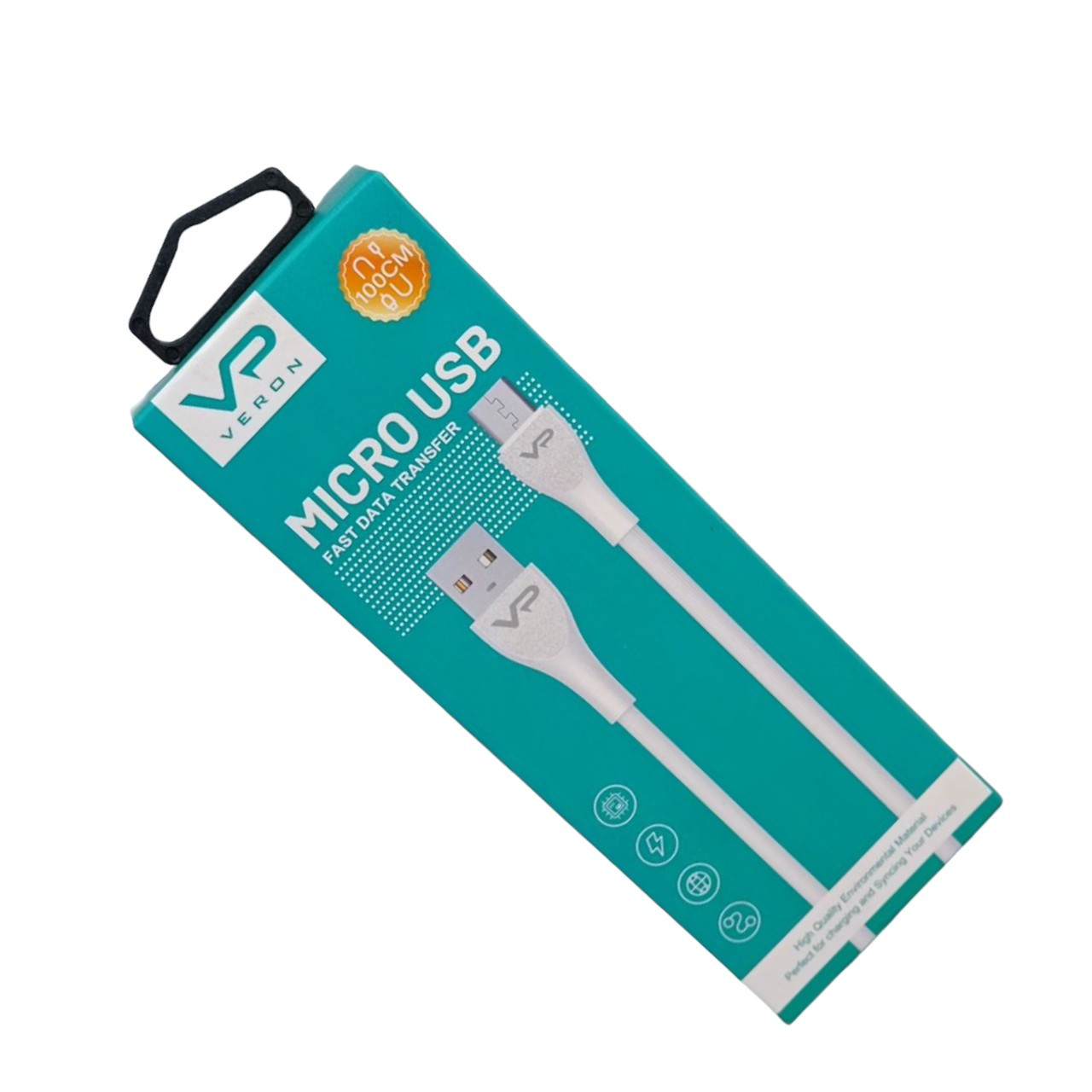 Кабель Micro USB "Veron MV08" 1м силіконовий дріт, білий