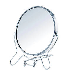 Дзеркало косметичне поворотне в металевій оправі діаметр 16 см
