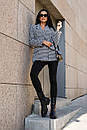 Стильний жіночий теплий чорно-білий піджак з твіду 42 44 46 48 розміри, фото 5