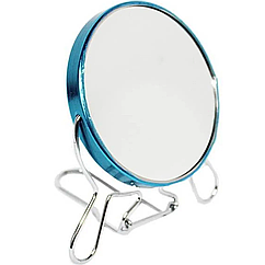 Дзеркало косметичне поворотне в металевій оправі діаметр 18 см