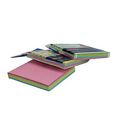 Папір для нотаток з липким шаром 76х76мм 100 кольорових аркушів