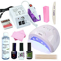 Набір для початківця манікюру "UNO", з лампою SUN ONE, 48W та фрезером Lina Mercedes (Манікюрний набір)